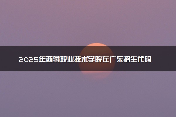 2025年西藏职业技术学院在广东招生代码：14085 专业代码及报考指南