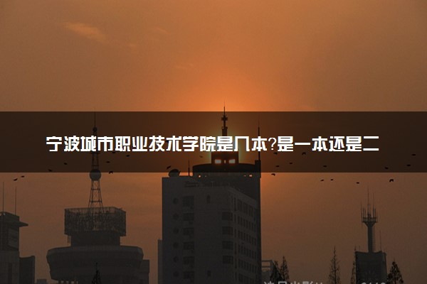 宁波城市职业技术学院是几本？是一本还是二本大学