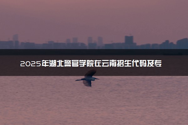 2025年湖北警官学院在云南招生代码及专业代码 湖北警官学院云南代码是多少？怎么查询？
