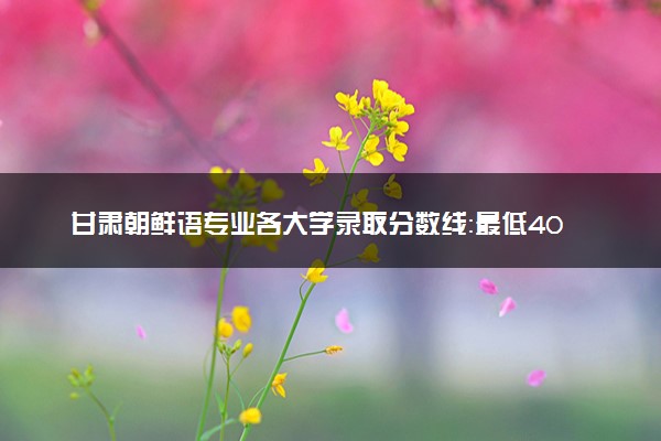 甘肃朝鲜语专业各大学录取分数线：最低402分能上 开设院校及位次