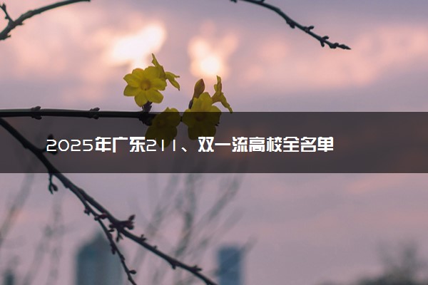 2025年广东211、双一流高校全名单 最低多少分能上