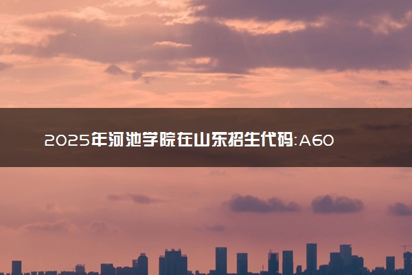 2025年河池学院在山东招生代码：A605 专业代码及报考指南