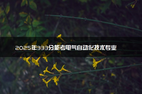 2025年333分能考电气自动化技术专业吗 333分电气自动化技术专业大学推荐