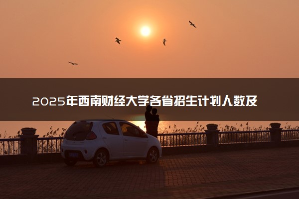 2025年西南财经大学各省招生计划人数及专业代码学费