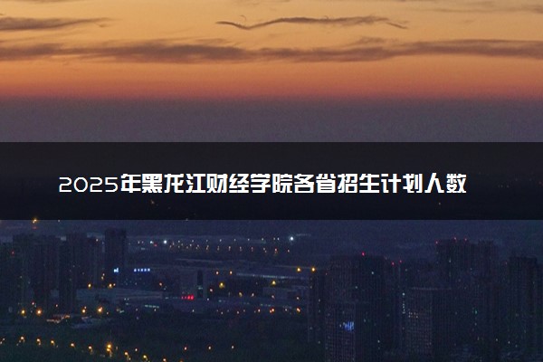 2025年黑龙江财经学院各省招生计划人数及专业代码学费