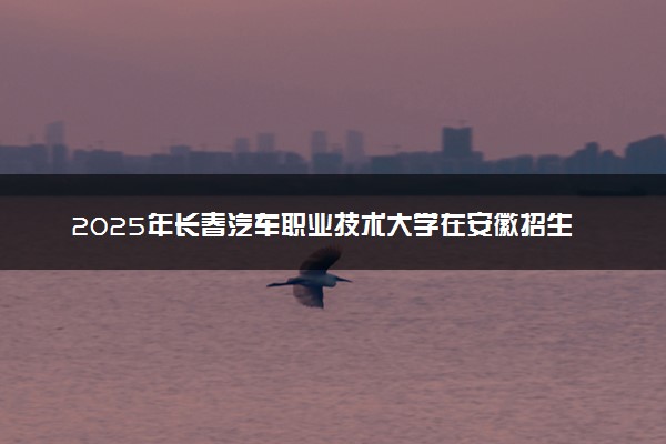 2025年长春汽车职业技术大学在安徽招生代码及专业代码 长春汽车职业技术大学安徽代码是多少？怎么查询？