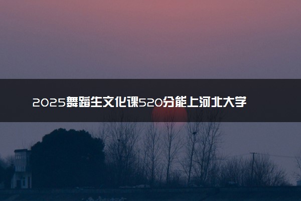 2025舞蹈生文化课520分能上河北大学吗