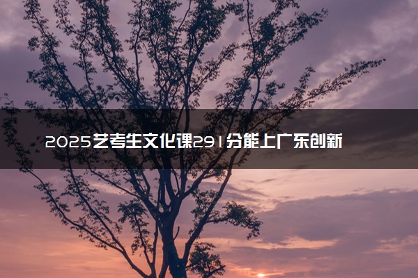 2025艺考生文化课291分能上广东创新科技职业学院吗