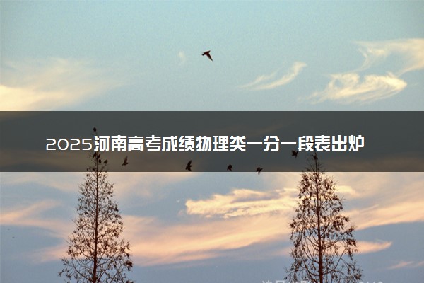 2025河南高考成绩物理类一分一段表出炉 最新位次排名