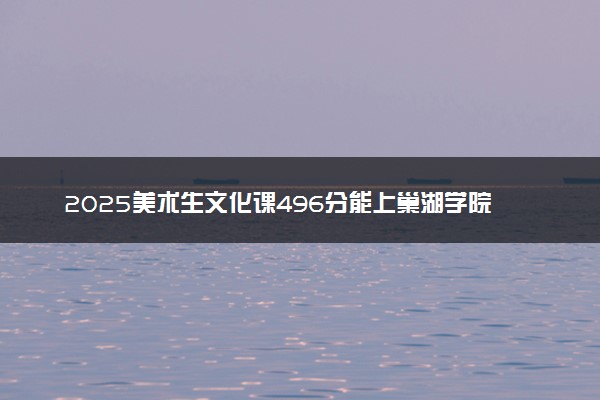 2025美术生文化课496分能上巢湖学院吗