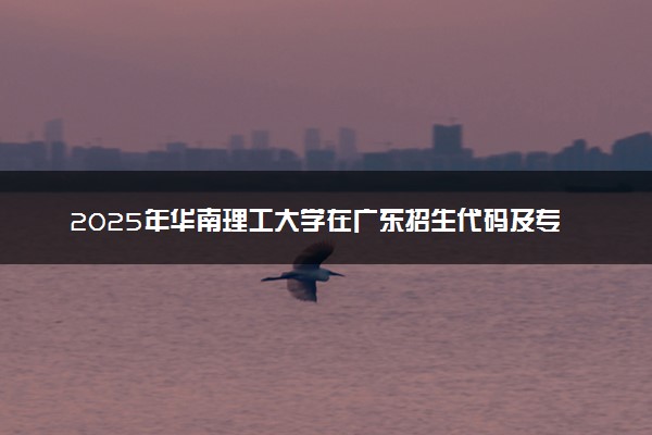 2025年华南理工大学在广东招生代码及专业代码 华南理工大学广东代码是多少？怎么查询？