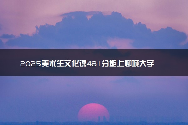 2025美术生文化课481分能上聊城大学吗