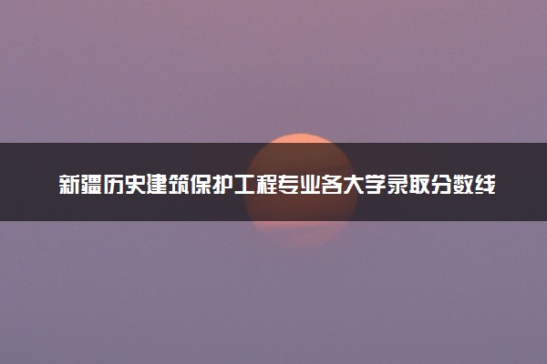 新疆历史建筑保护工程专业各大学录取分数线：最低311分能上 开设院校及位次