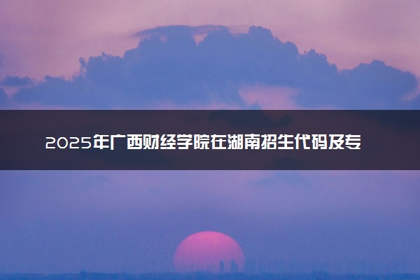 2025年广西财经学院在湖南招生代码及专业代码 广西财经学院湖南代码是多少？怎么查询？