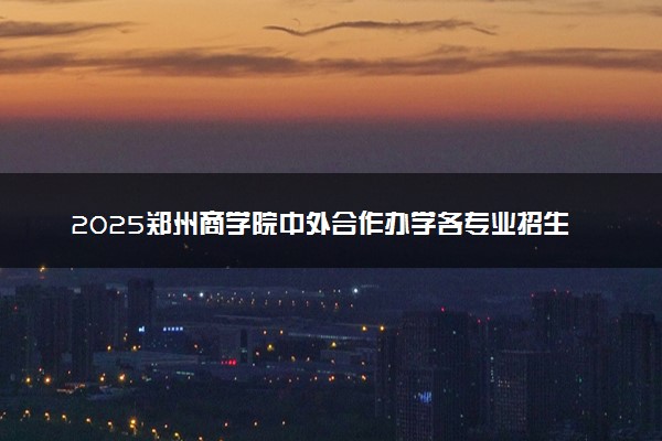 2025郑州商学院中外合作办学各专业招生人数 学费多少钱