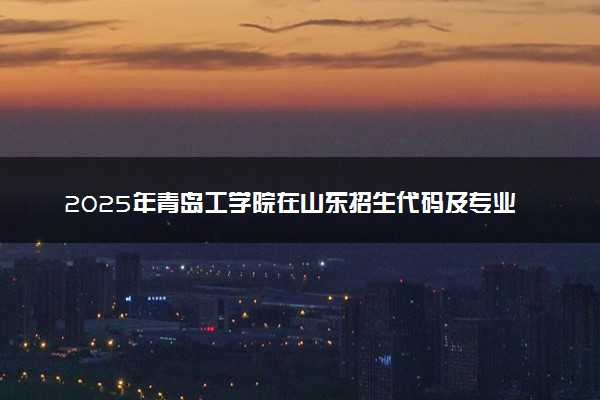 2025年青岛工学院在山东招生代码及专业代码 青岛工学院山东代码是多少？怎么查询？