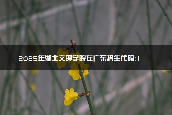 2025年湖北文理学院在广东招生代码：10519 专业代码及报考指南