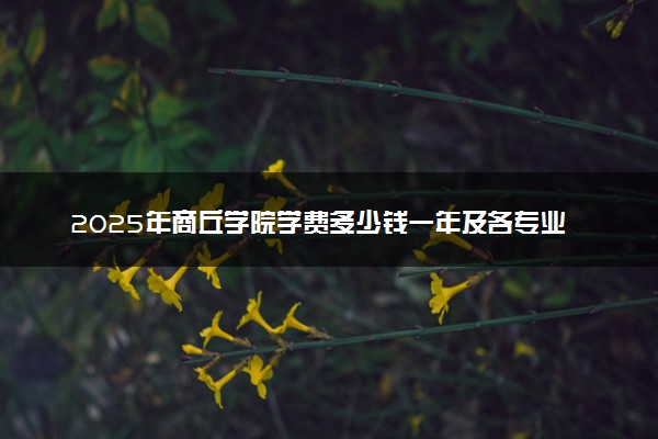 2025年商丘学院学费多少钱一年及各专业收费标准一览表