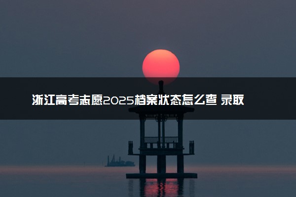 浙江高考志愿2025档案状态怎么查 录取结果查询方法