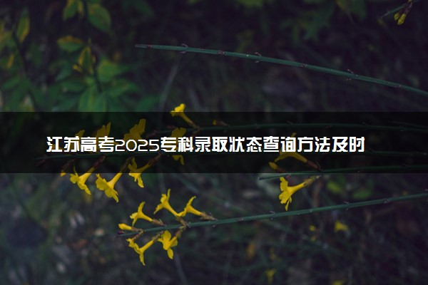 江苏高考2025专科录取状态查询方法及时间 哪天出录取结果