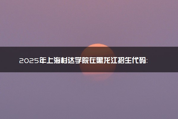 2025年上海杉达学院在黑龙江招生代码：3221 专业代码及报考指南