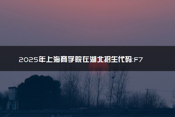 2025年上海商学院在湖北招生代码：F798 专业代码及报考指南