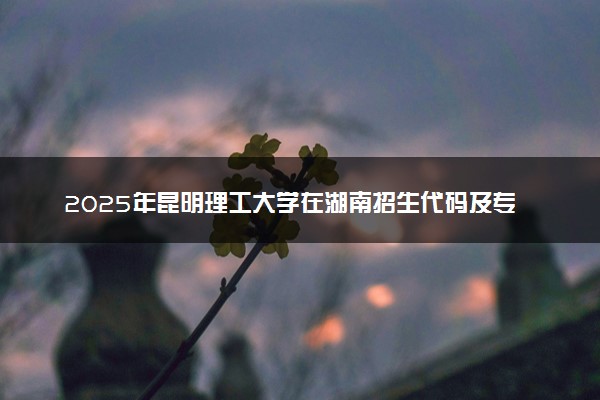 2025年昆明理工大学在湖南招生代码及专业代码 昆明理工大学湖南代码是多少？怎么查询？