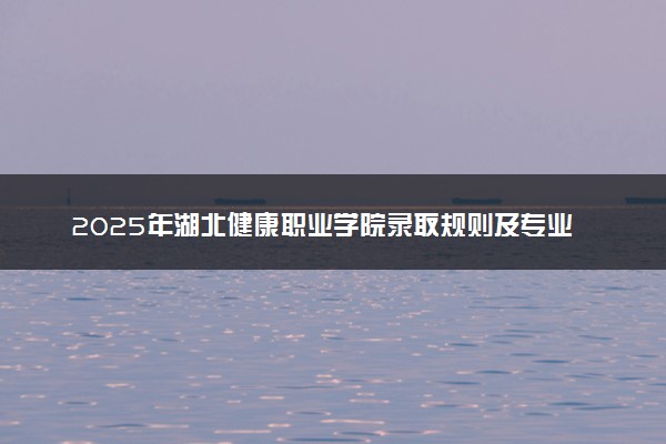 2025年湖北健康职业学院录取规则及专业设置 录取结果一般几天出来
