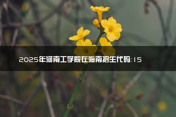 2025年河南工学院在海南招生代码：1579 专业代码及报考指南