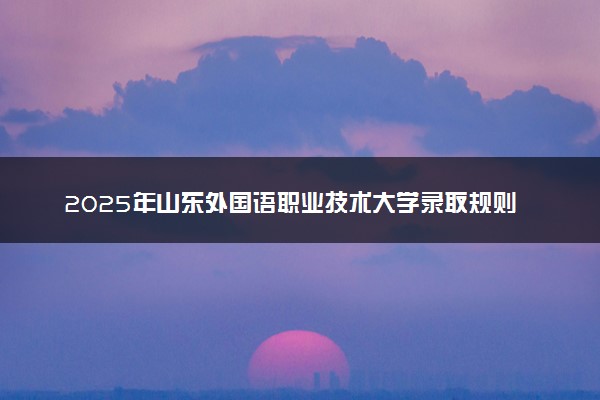 2025年山东外国语职业技术大学录取规则及专业设置 录取结果一般几天出来