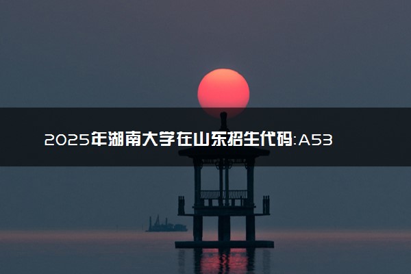 2025年湖南大学在山东招生代码：A532 专业代码及报考指南
