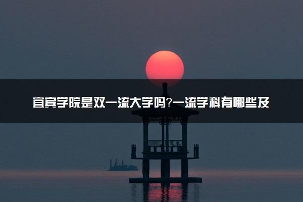 宜宾学院是双一流大学吗？一流学科有哪些及历年分数线位次