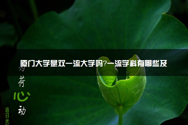 厦门大学是双一流大学吗？一流学科有哪些及历年分数线位次
