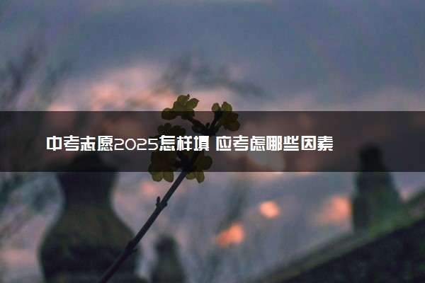中考志愿2025怎样填 应考虑哪些因素