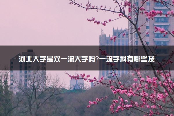 河北大学是双一流大学吗？一流学科有哪些及历年分数线位次
