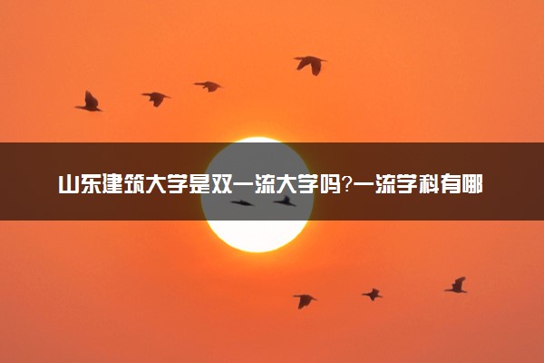 山东建筑大学是双一流大学吗？一流学科有哪些及历年分数线位次