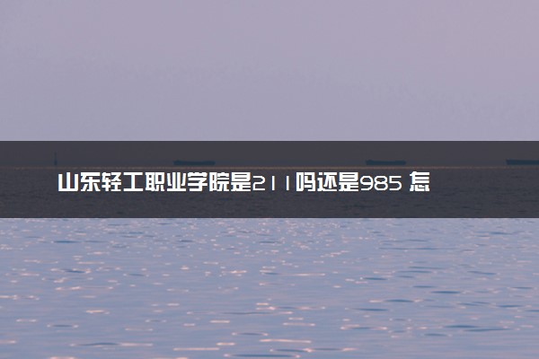 山东轻工职业学院是211吗还是985 怎么样值得读吗及学长学姐评价