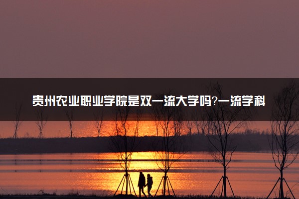 贵州农业职业学院是双一流大学吗？一流学科有哪些及历年分数线位次