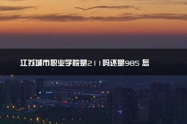 江苏城市职业学院是211吗还是985 怎么样值得读吗及学长学姐评价