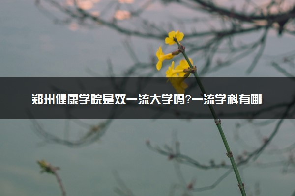 郑州健康学院是双一流大学吗？一流学科有哪些及历年分数线位次