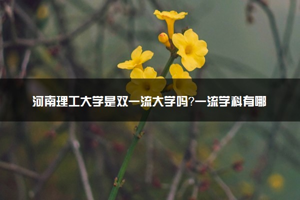 河南理工大学是双一流大学吗？一流学科有哪些及历年分数线位次