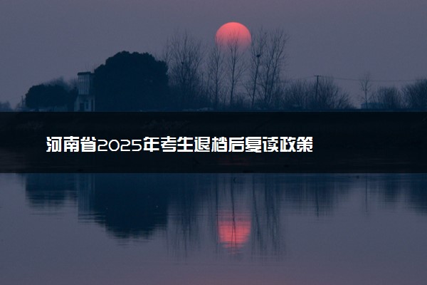 河南省2025年考生退档后复读政策