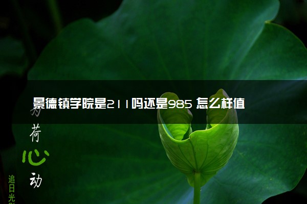 景德镇学院是211吗还是985 怎么样值得读吗及学长学姐评价