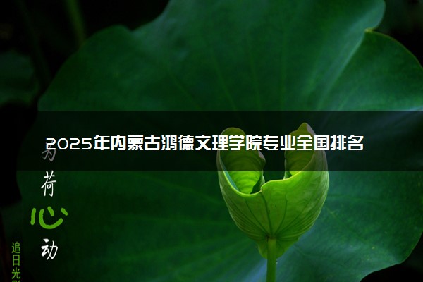 2025年内蒙古鸿德文理学院专业全国排名及王牌专业有哪些