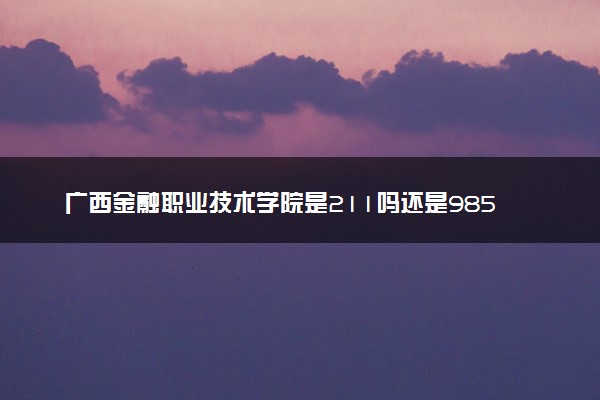 广西金融职业技术学院是211吗还是985 怎么样值得读吗及学长学姐评价