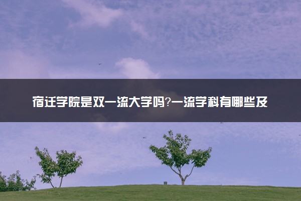 宿迁学院是双一流大学吗？一流学科有哪些及历年分数线位次
