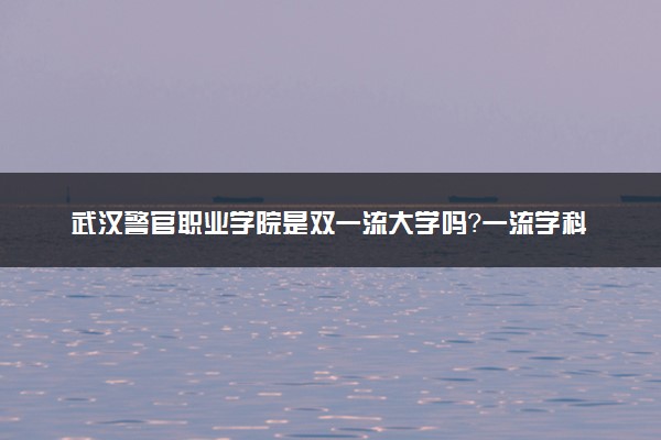 武汉警官职业学院是双一流大学吗？一流学科有哪些及历年分数线位次