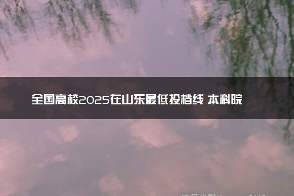 全国高校2025在山东最低投档线 本科院校录取分数线是多少