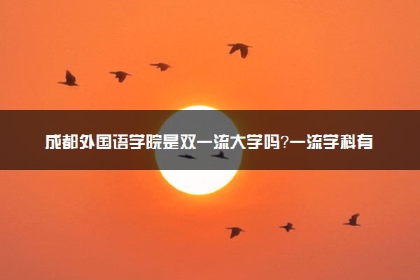 成都外国语学院是双一流大学吗？一流学科有哪些及历年分数线位次
