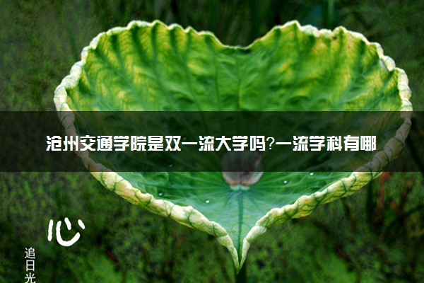 沧州交通学院是双一流大学吗？一流学科有哪些及历年分数线位次